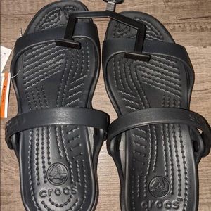 Size 9 croc slide black. New with tags